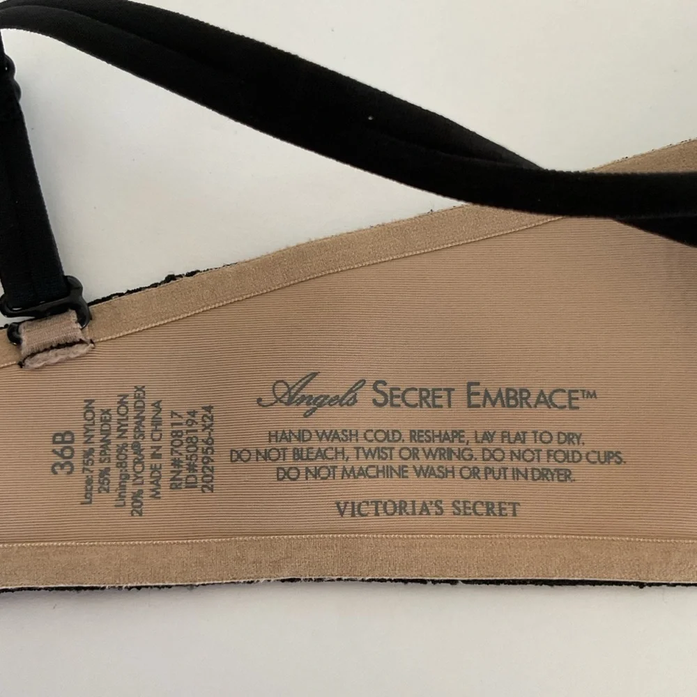 Victorias Secret Angels Secret Embrace Black Bra size 36B - Picture 7 of 11